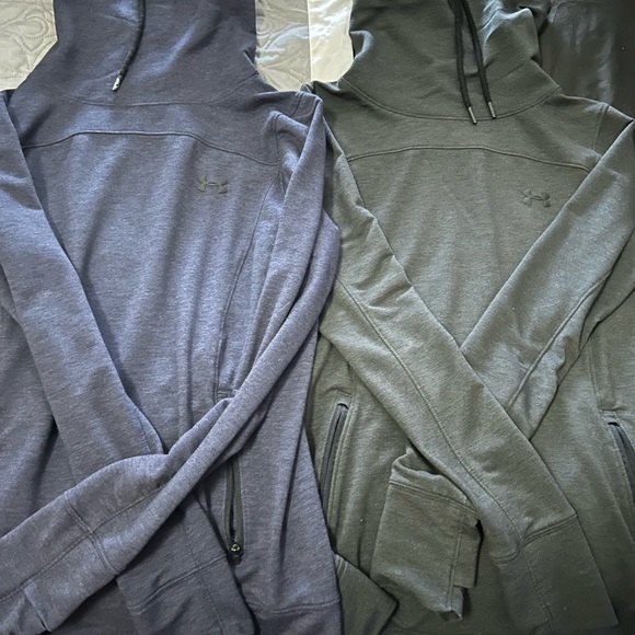Under Armour Tops - Under Armour Dual Hoodie Pullover - Blue & Olive